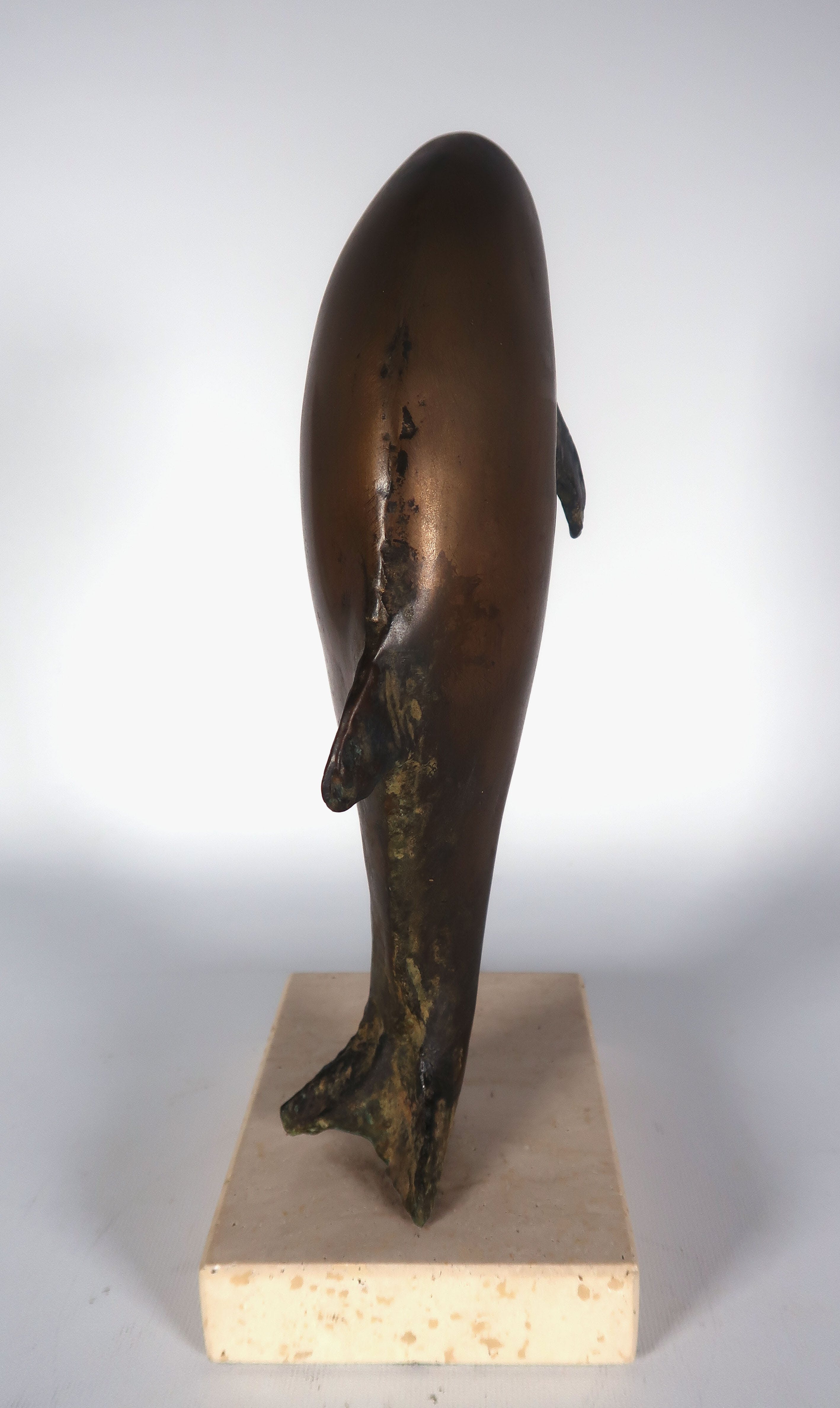 Theresia van der Pant - Brons en travertine, Dolfijn kopen? Bied vanaf 850!