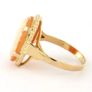 18k roségouden ring bezet met camee - rm 17 kopen? Bied vanaf 240!