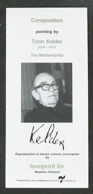 Edmondo Bacci - Zonder titel + Toon Kelder, Composition, Lot van 2 zeefdrukken op katoenzijde kopen? Bied vanaf 1!