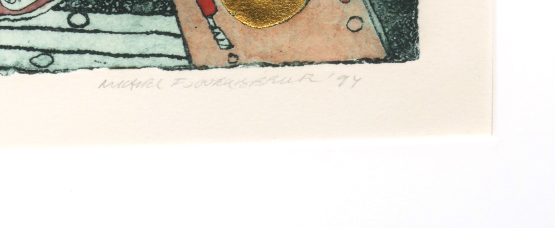 Michel van Overbeeke - Handbewerkte ets, Table music - Ingelijst kopen? Bied vanaf 50!