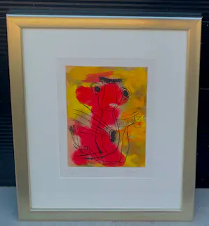 Karel Appel - Ingelijste ets/aquatint; Nostalgie de la Trompette kopen? Bied vanaf 799!