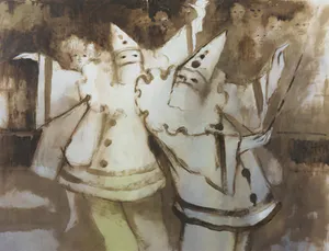 Stanislao Lepri - Inkttekening, Les Clowns - Ingelijst kopen? Bied vanaf 1!