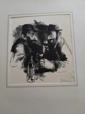 Jan Mensinga - Litho, scènes uit het caféleven kopen? Bied vanaf 35!