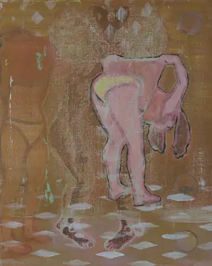 Karin Bos - Set van drie schilderijen (olieverf op doek), Showgirl I, III en Lumberjack girl kopen? Bied vanaf 100!