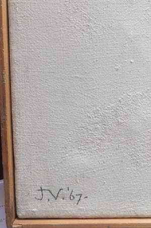 Joop Vreugdenhil - abstract primaire kleuren blauw/rood kopen? Bied vanaf 225!