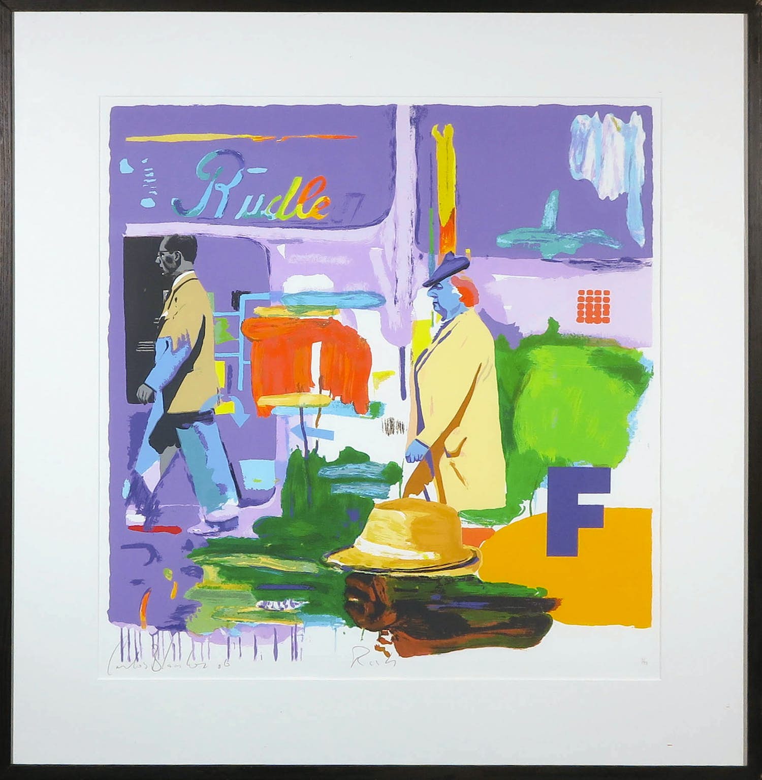 Carlos Blaaker - Zeefdruk, Rush - Ingelijst verkocht voor € 35!
