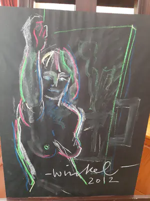 Michael Winkel - Krijttekening, vrouwelijk schoon kopen? Bied vanaf 35!