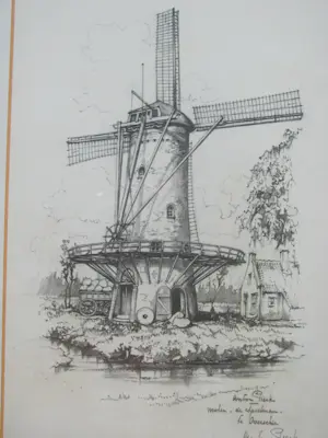 Anton Pieck - Molen "De Speelman" te Overschie kopen? Bied vanaf 95!