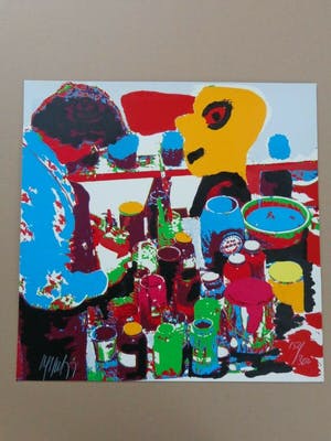 Karel Appel - TYPISCHE FIGURATIE / KLEURZEEFDRUK / 50x50cm / SIG / 1977 kopen? Bied vanaf 140!
