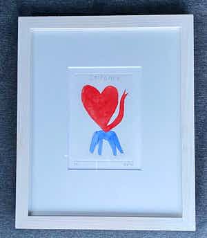 Klaas Gubbels - ingekleurde ets Hart verkocht voor € 300!