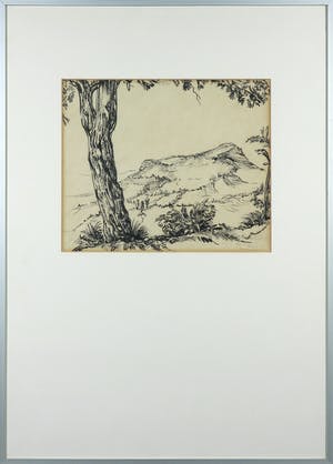 Alexander Gerhardus Dieperink - Stifttekening, Landschap - Ingelijst kopen? Bied vanaf 35!