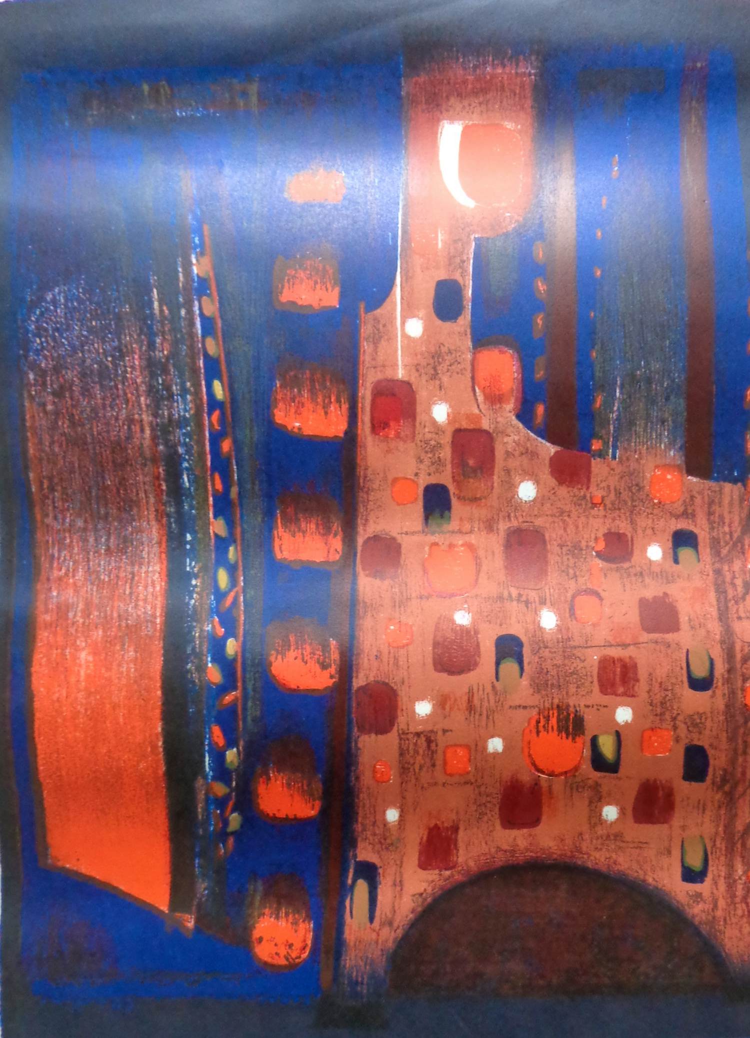 Oskar Dalvit - ABSTRACTIE / KLEURLITHO / 84x59cm / SIG / 1969 kopen? Bied vanaf 45!