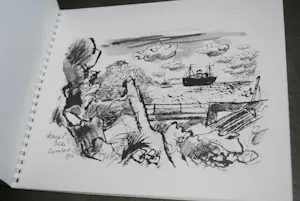 Charles Eyck - Christelijke scene - fraai ingelijste kleurenlitho - extra: schetsboek kopen? Bied vanaf 75!