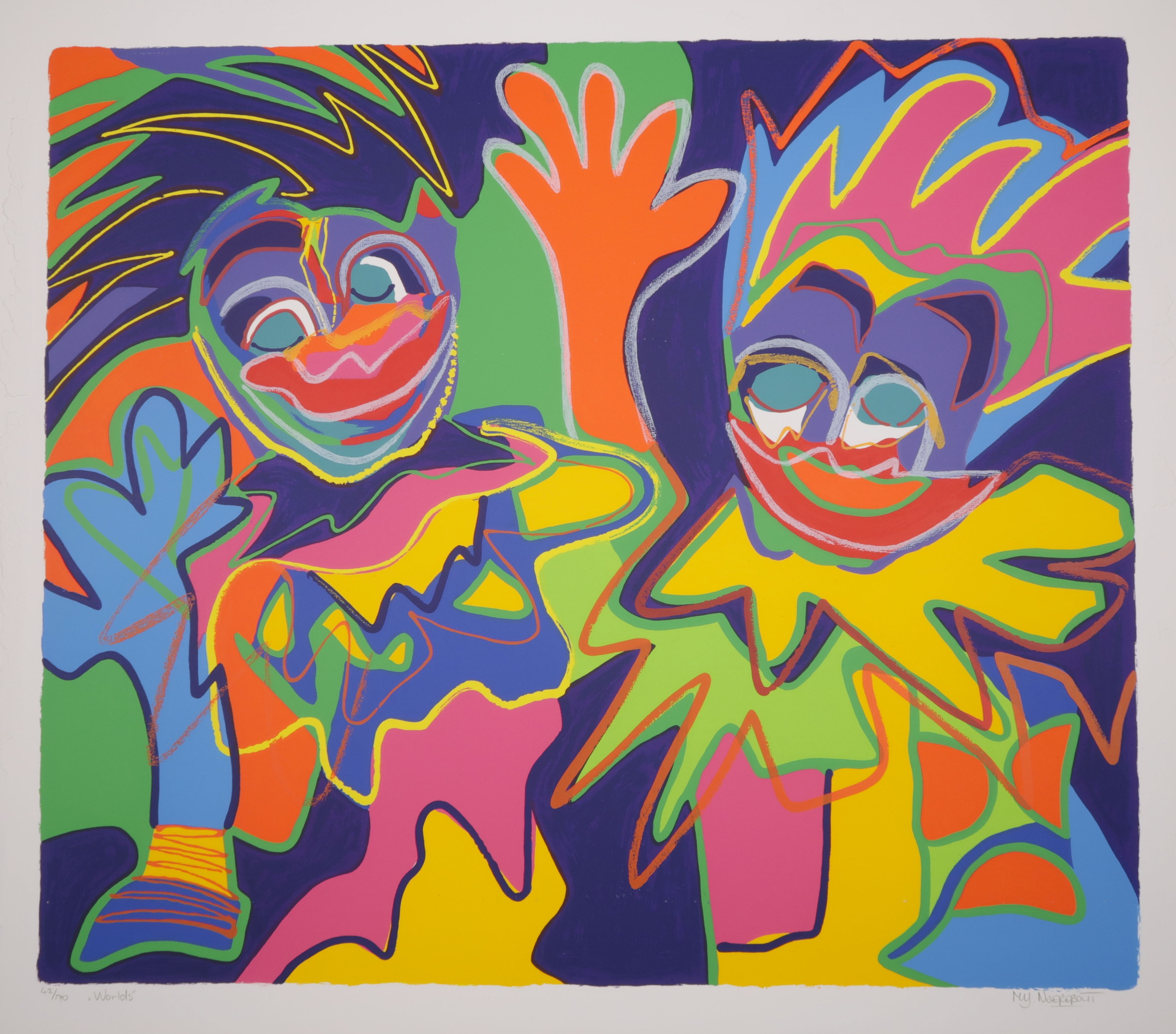 Marianne Naerebout - Zeefdruk, Worlds kopen? Bied vanaf 20!