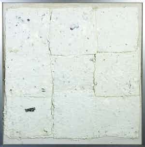 Erica van Nierop - Collage van handgeschept papier, Zonder titel - Ingelijst verkocht voor € 20!