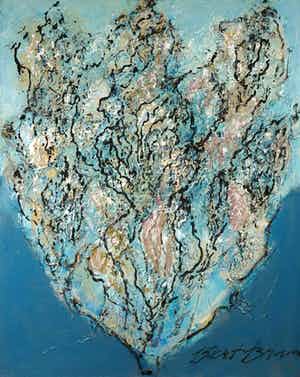 Bert Braam - Acryl op doek, Figurenspel verkocht voor € 1!