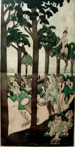Cees Landsaat - ets/aquatint: De parade IV - 1977 verkauft für € 49!