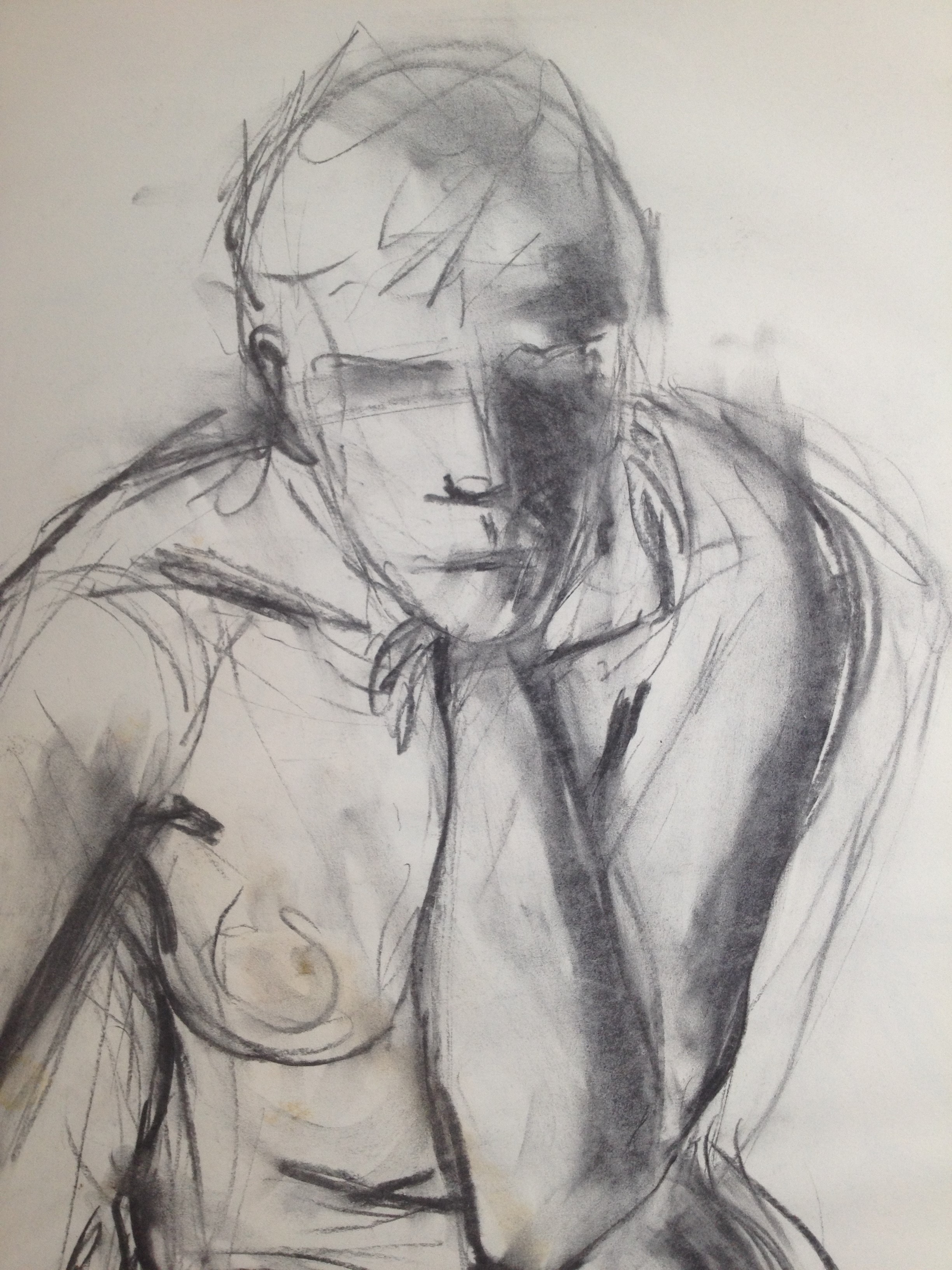 Niet of onleesbaar gesigneerd - Houstkool op papier - Denkster kopen? Bied vanaf 1!