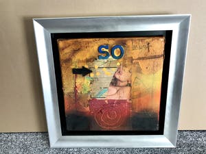 Theo Koster - Collage op doek - So - Ingelijst kopen? Bied vanaf 35!