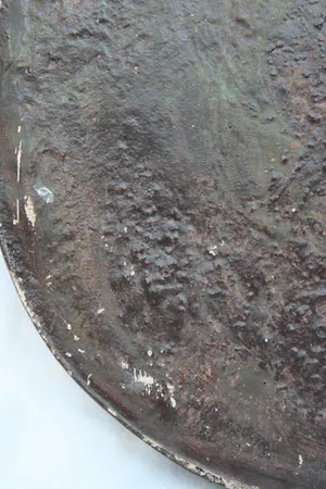 Niet of onleesbaar gesigneerd - Prachtige Vuur Vergulde Grote Zware Oude Aardewerken Plaquette (19e eeuw) kopen? Bied vanaf 1!