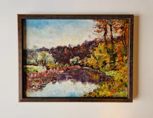 Niet of onleesbaar gesigneerd - ca1930 impressionistisch geschilderd rivier landschap - gesigneerd kopen? Bied vanaf 1!