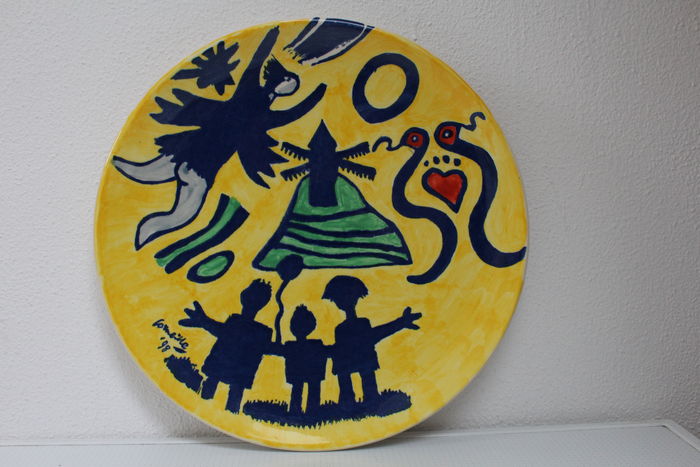 Corneille - Zelzame KERAMIEK Schotel ,,LUNA,, uit 1998 kopen? Bied vanaf 185!