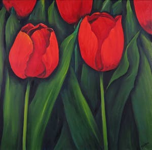 Gabriela Stroe - Olieverf op doek, Tulpen (Groot) kopen? Bied vanaf 60!