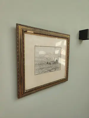Hendrik Willem Mesdag - Originele schets "Op het Land" - Houtskooltekening kopen? Bied vanaf 750!