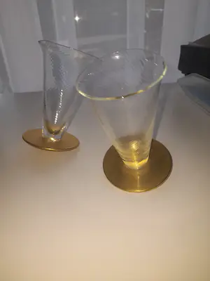 Borek Sipek - 2 Borek Sipek/David Palterer kristallen tuimel glaasjes, verguld zilver. Ajeto kopen? Bied vanaf 125!