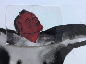 Melle de Boer - Collage, Superman, gesigneerd en ingelijst, unica kopen? Bied vanaf 25!