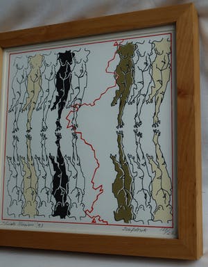 Guido Ancion - Ingelijste zeefdruk , “Naakte vrouwen” – Loodskado 1994 kopen? Bied vanaf 35!