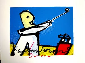 Herman Brood - Golfspeler met blauwe achtergrond kopen? Bied vanaf 220!