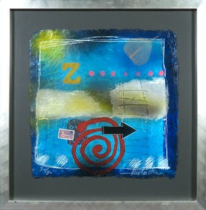 Theo Koster - Zeefdruk en collage, Labyrinth - Ingelijst kopen? Bied vanaf 35!