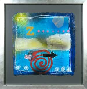 Theo Koster - Zeefdruk en collage, Labyrinth - Ingelijst verkocht voor € 35!