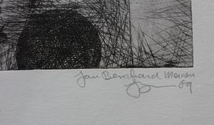 Jan Bernard Meinen - Ets - Abstracte compositie met geometrische vormen: O.K.K kopen? Bied vanaf 49!