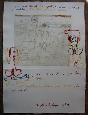 Anton Heyboer - Gemengde techniek(vetkrijt, potloodtekening met ets) - 1984 kopen? Bied vanaf 280!