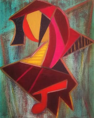 Niet of onleesbaar gesigneerd - Kleurrijk abstract. Geometrische figuren. kopen? Bied vanaf 1!