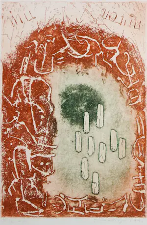 Jan Montyn - Ets, Zonder titel - Ingelijst kopen? Bied vanaf 80!