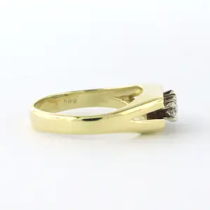 14k bicolor gouden ring bezet met briljant geslepen diamant tot. 0,15ct - rm 17 kopen? Bied vanaf 250!
