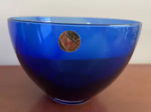 Royal Leerdam - Kobalt blauwe glazen kom op voet kopen? Bied vanaf 50!