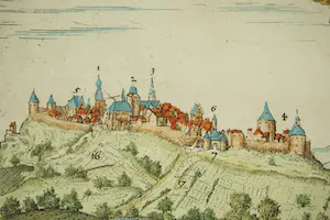 Ludovico Guicciardini - Aanzicht op de stad Limburg - België kopen? Bied vanaf 35!