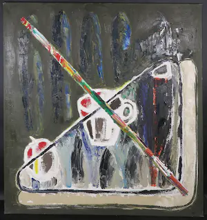 Hannes Postma - Olieverf op doek, Schootsveld III (Zeer groot) kopen? Bied vanaf 250!