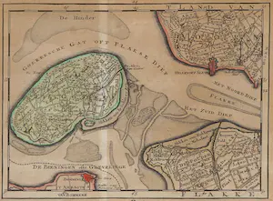 Reinier Ottens - en Josua Ottens - Handgekleurde gravure, Kaart van 't Land van Flakke kopen? Bied vanaf 50!