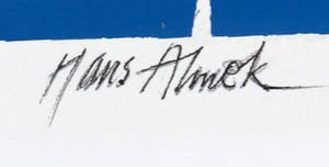 Hans Almekinders - Zeefdruk, Figuur in het blauw kopen? Bied vanaf 1!