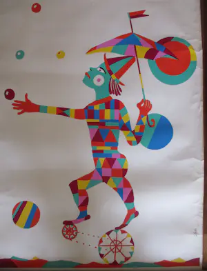 Ferry Slebe - Harlekijn met parasol kopen? Bied vanaf 55!