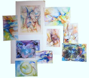 Niet of onleesbaar gesigneerd - Lot van 9, Abstracte Composities kopen? Bied vanaf 1!