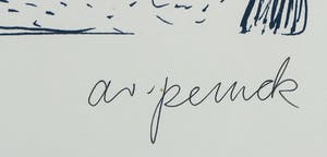 A.R. Penck - Zeldzame handgesigneerde litho, Zonder titel - Ingelijst kopen? Bied vanaf 1!