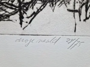 Frits van der Zander - Grote - 1987 - droge naald Ets "Genius Loci" oplage 24/75 - potloodgesigneerd kopen? Bied vanaf 1!
