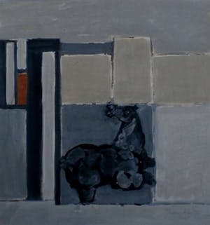 Theo van Amstel - Gouache: paard in interieur 2, 1967, handgesigneerd kopen? Bied vanaf 149!