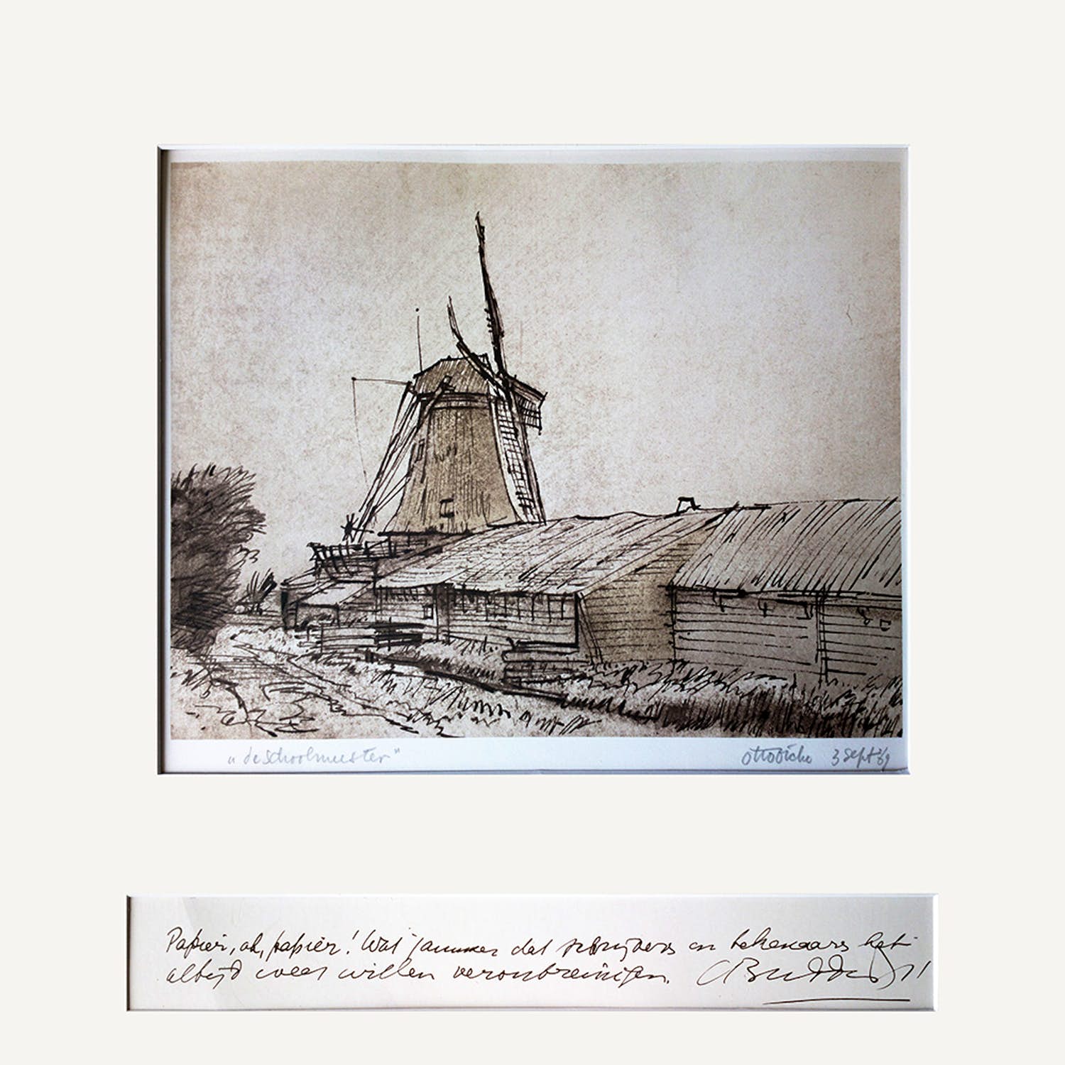 Otto Dicke - Druk (met handgeschreven tekst van C. Buddingh) kopen? Bied vanaf 50!
